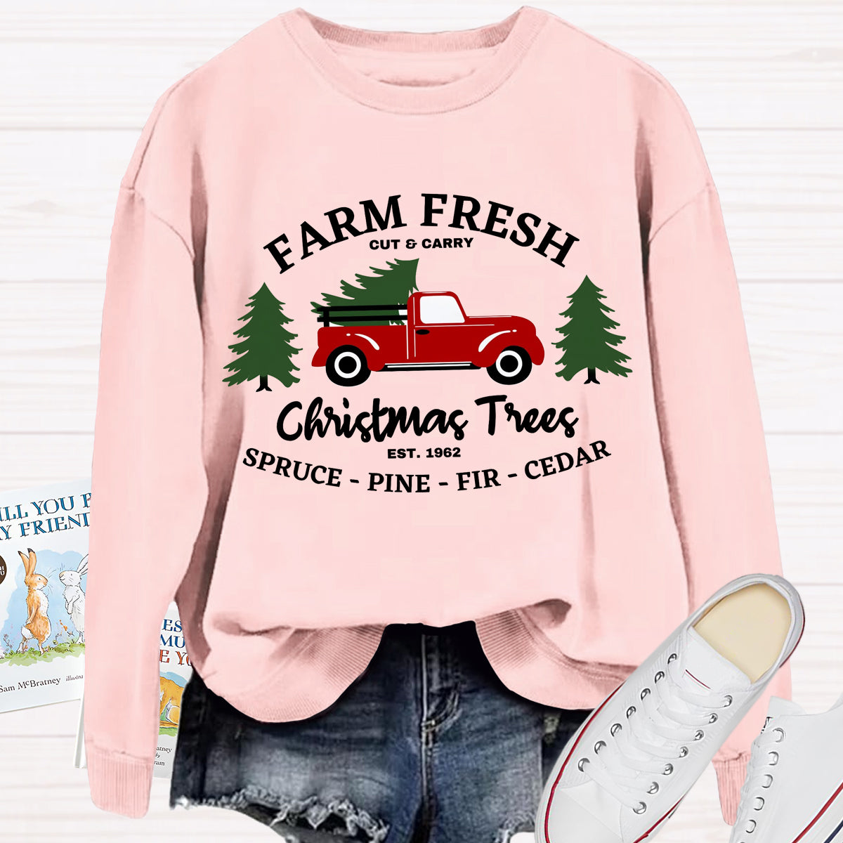 Farm Fresh Christmas Tree Teacher Sweatshirt