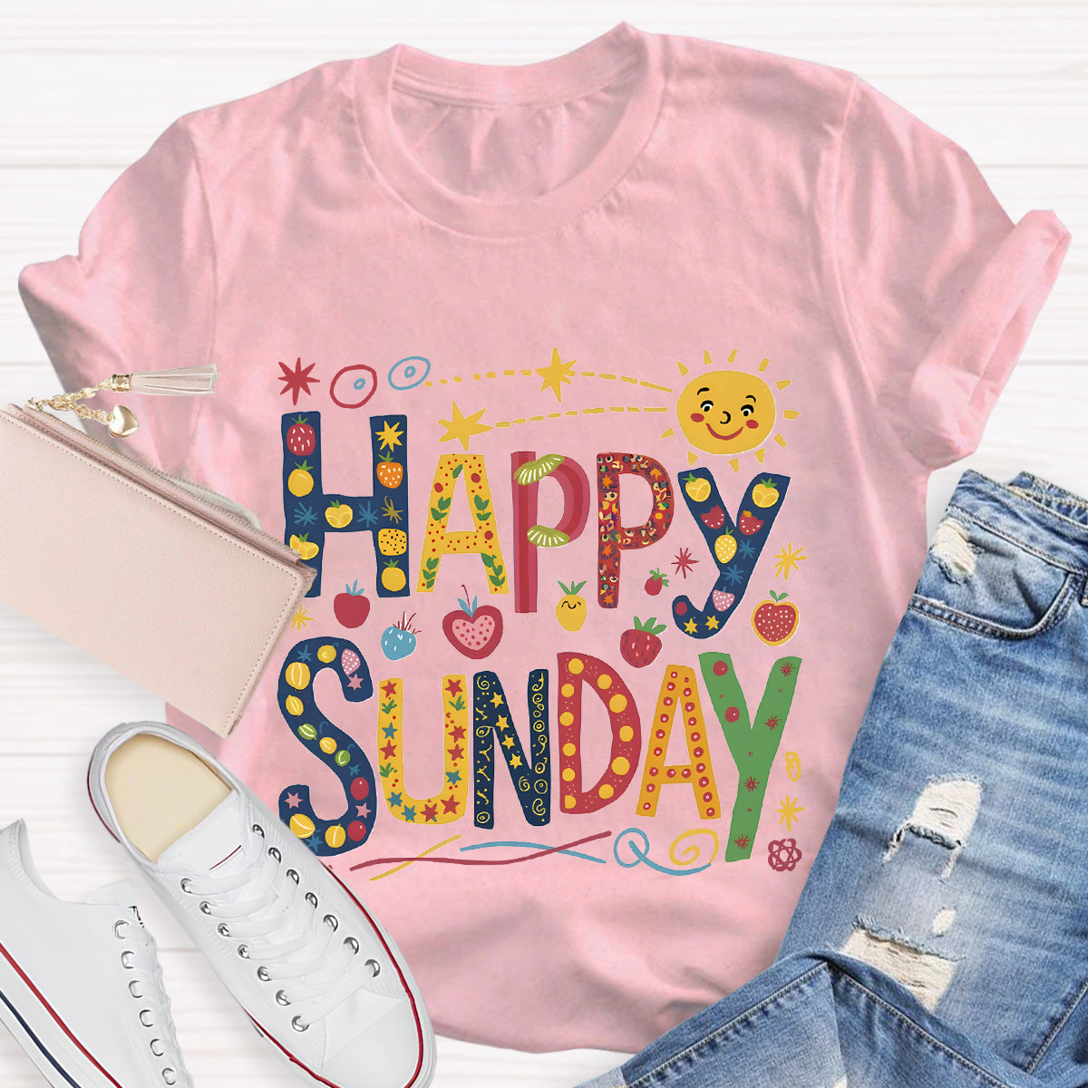 Happy Sunday Floral T-Shirt