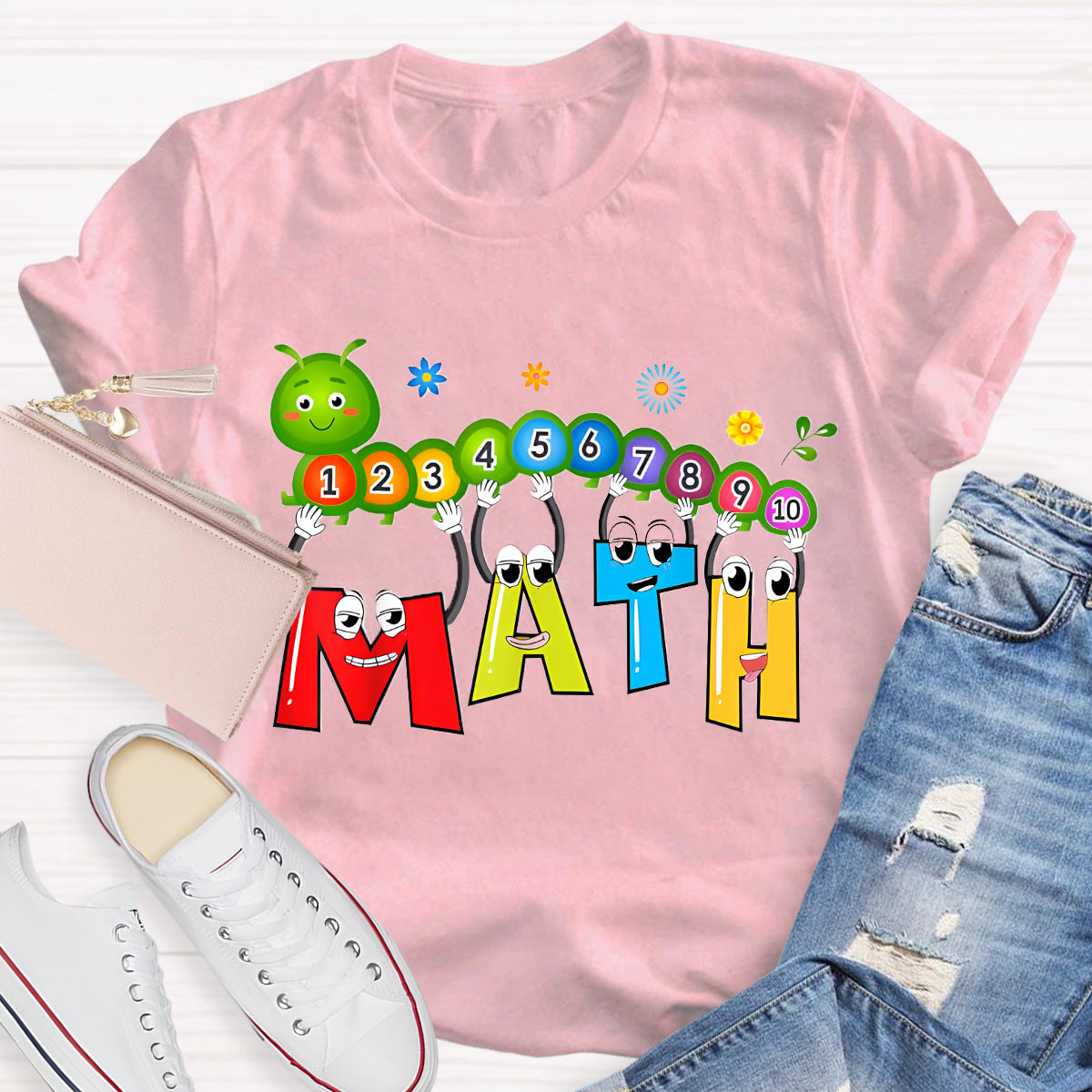 Caterpillar Math Day Number Math Teacher T-Shirt