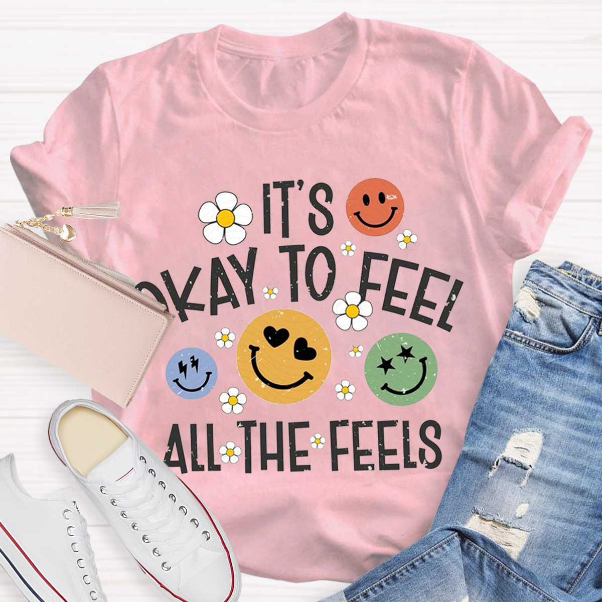 It‘s Ok To Feel All The Feels Cute Teacher T-Shirt