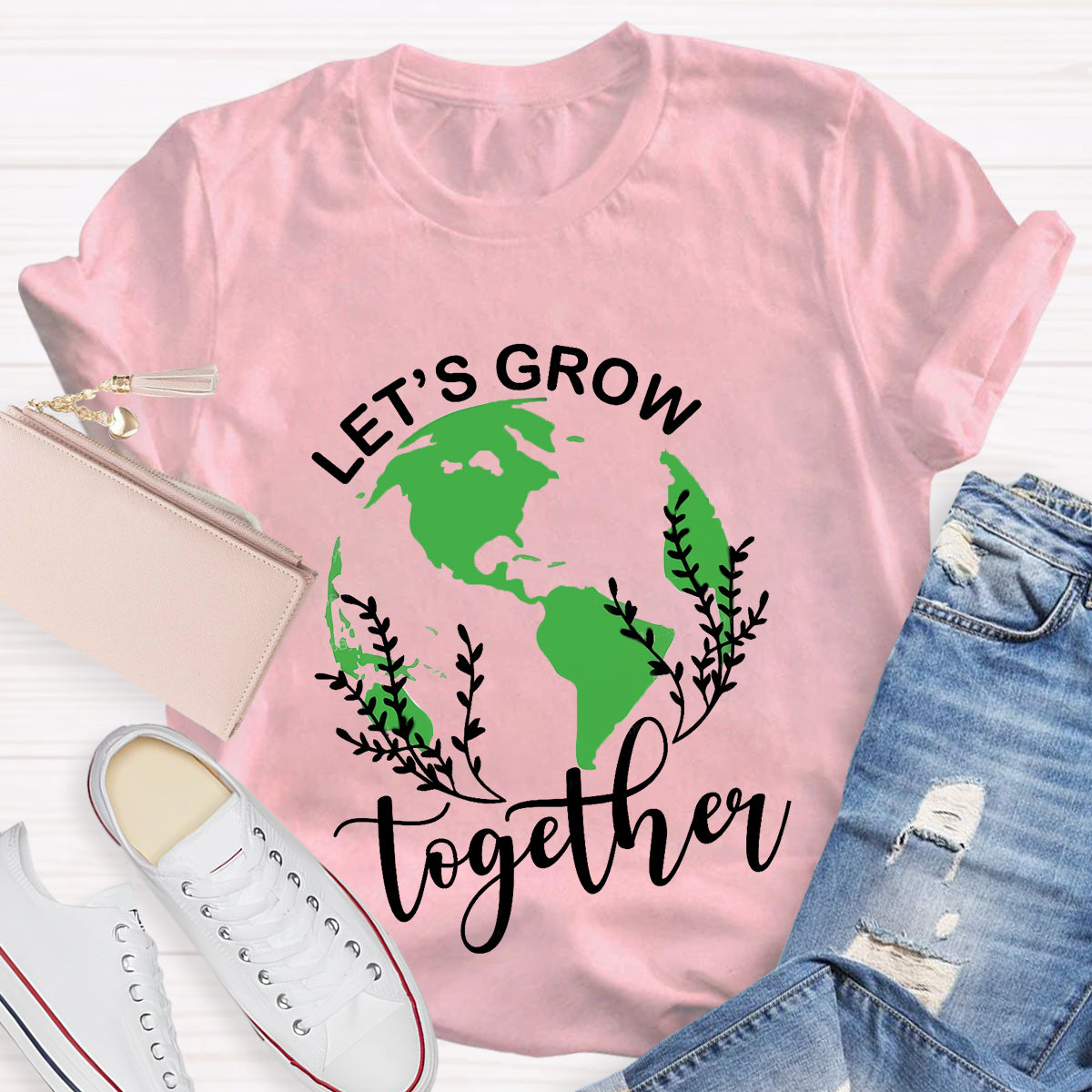 Let's Grow Together Green Earth T-Shirt