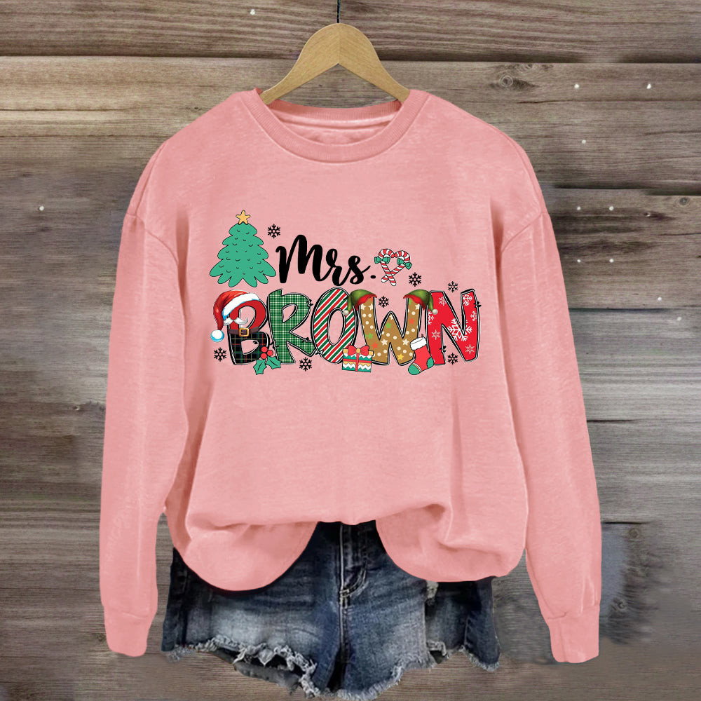 Personalized Name Christmas Tree Sweatshirt