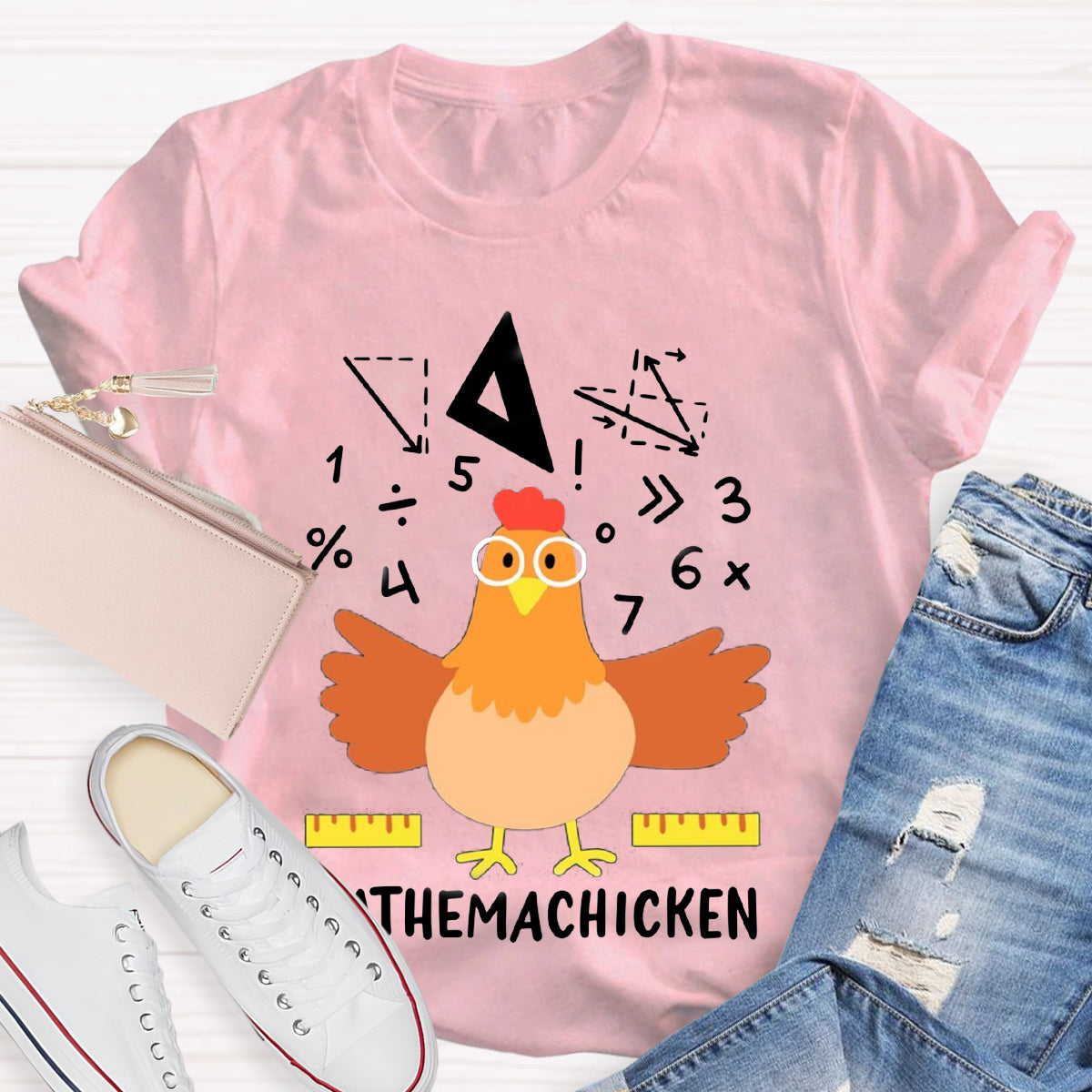 Math Chicken Gag Classic Teacher T-Shirt