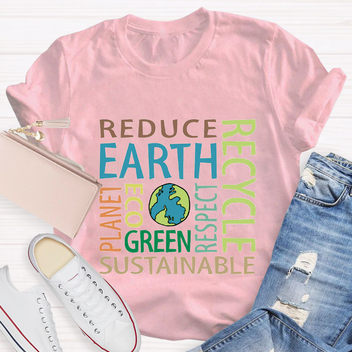 Reduce Recycle Respect Planet Earth Day T-Shirt