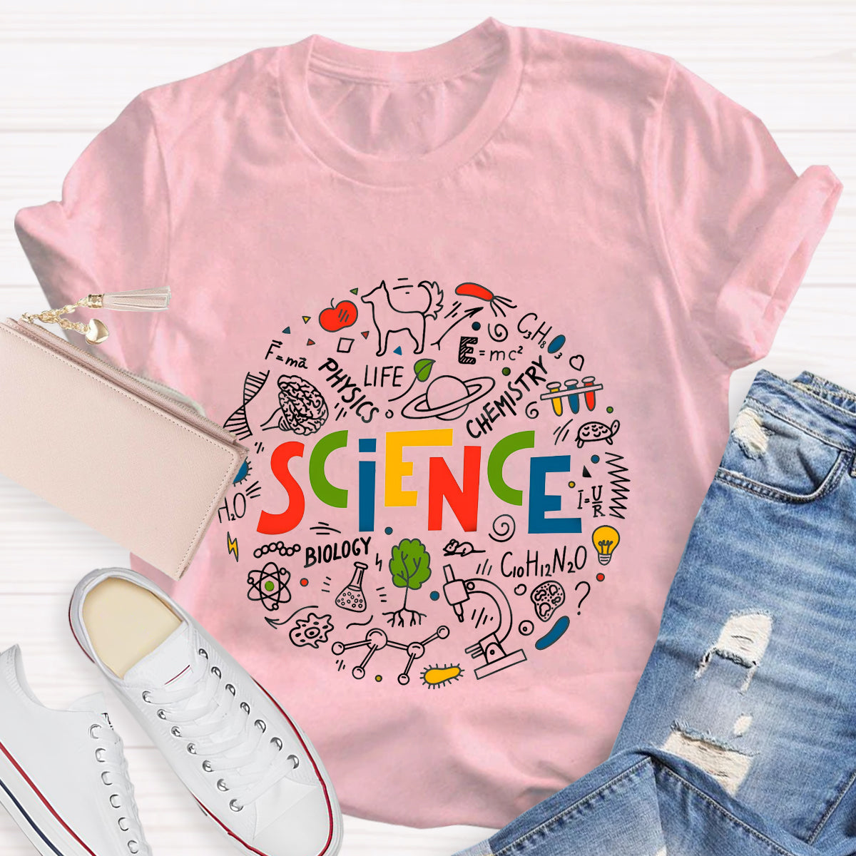 Science Chemistry Education Circle Teacher T-Shirt