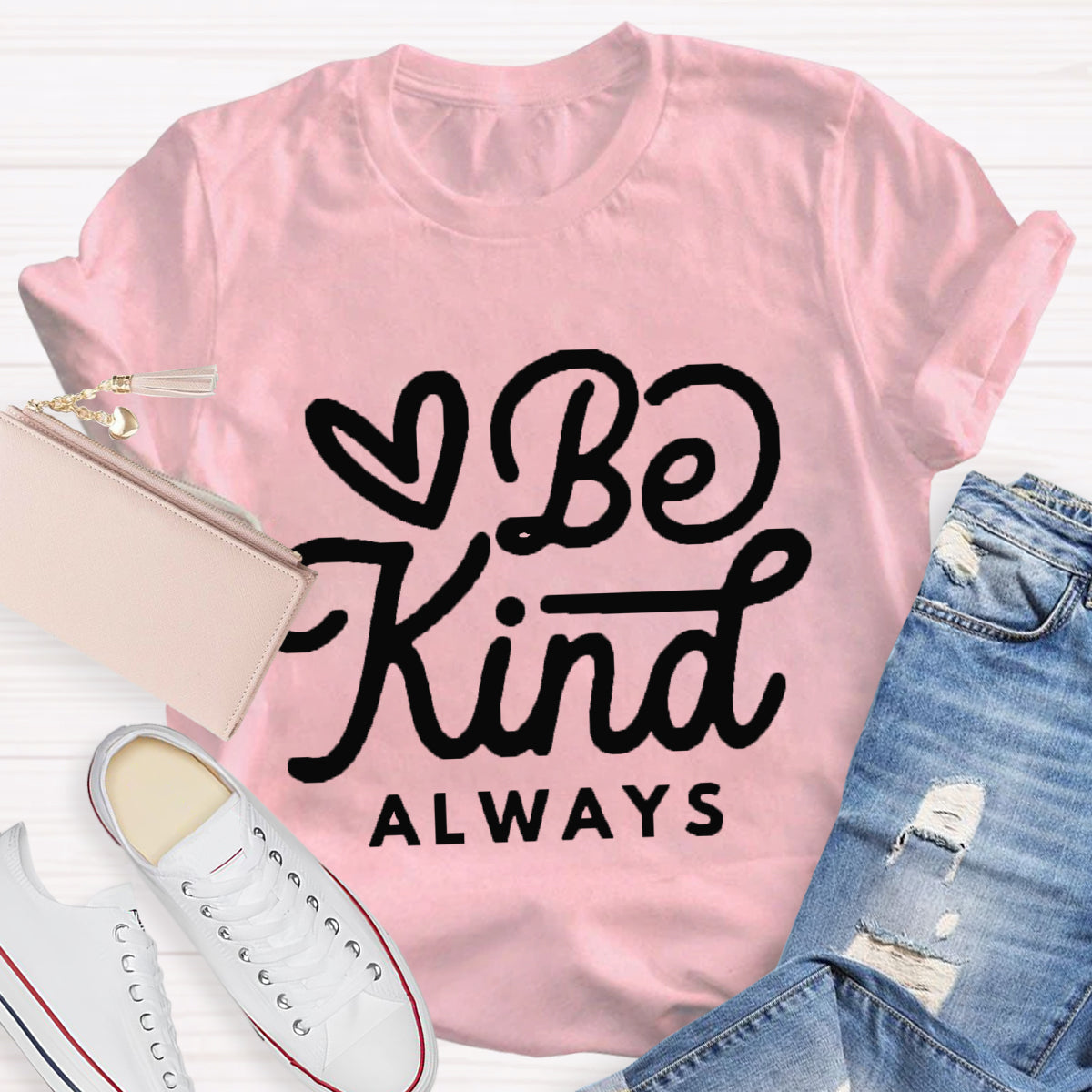 Be Kind Always Heart Printed T-Shirt