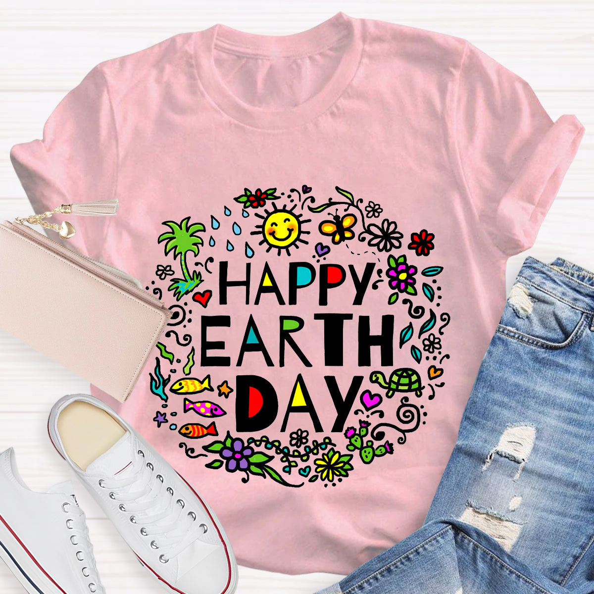 Happy Earth Day Floral T-Shirt