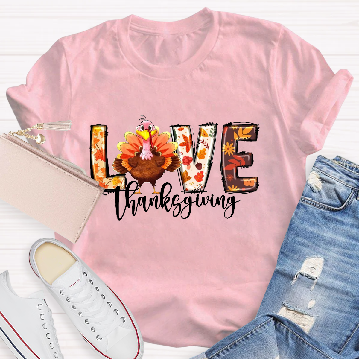 Fall Thanksgiving Turkey T-Shirt