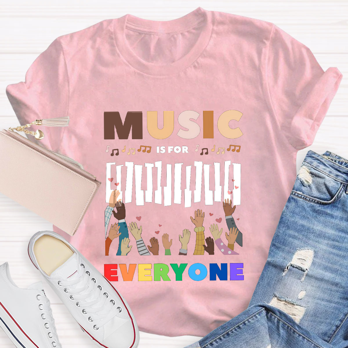 Music Is For Everyone Teacher T-Shirt