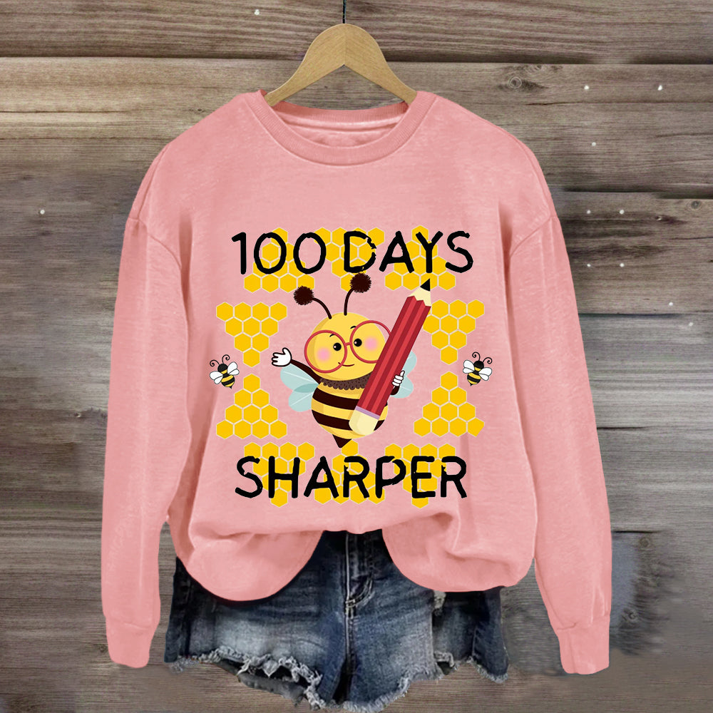 100 Days Sharper Funny Bee Sweatshirt