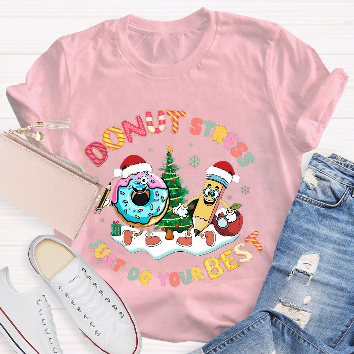 Christmas Donut Stress Just Do Your Best T-Shirt