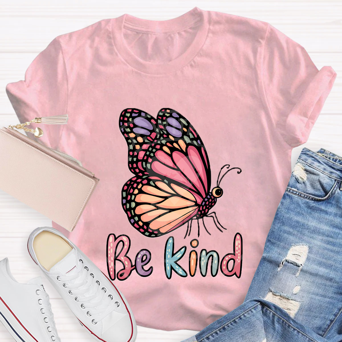 Be Kind Butterfly Printed T-Shirt
