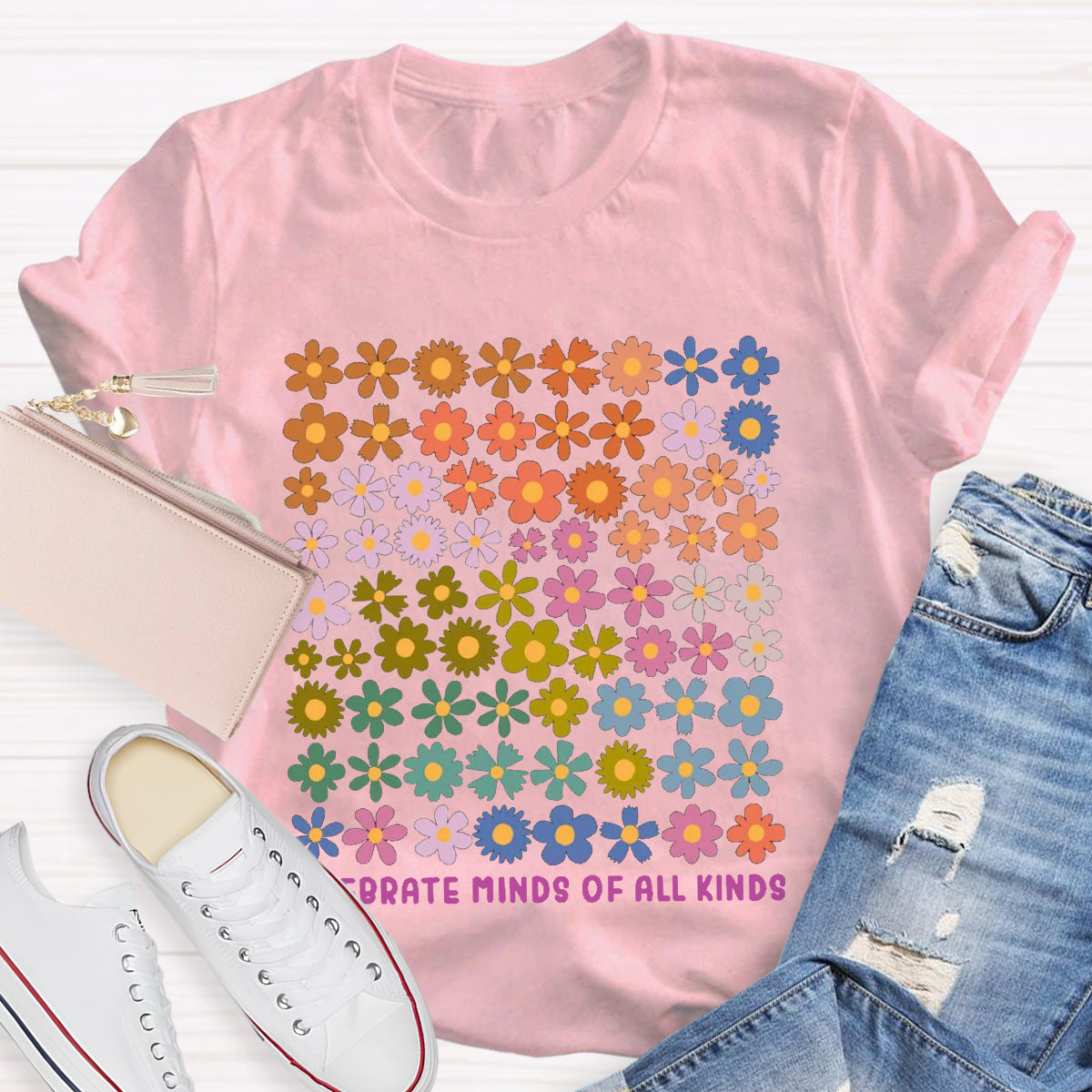 Celebrate Minds of All Kinds Floral T-Shirt