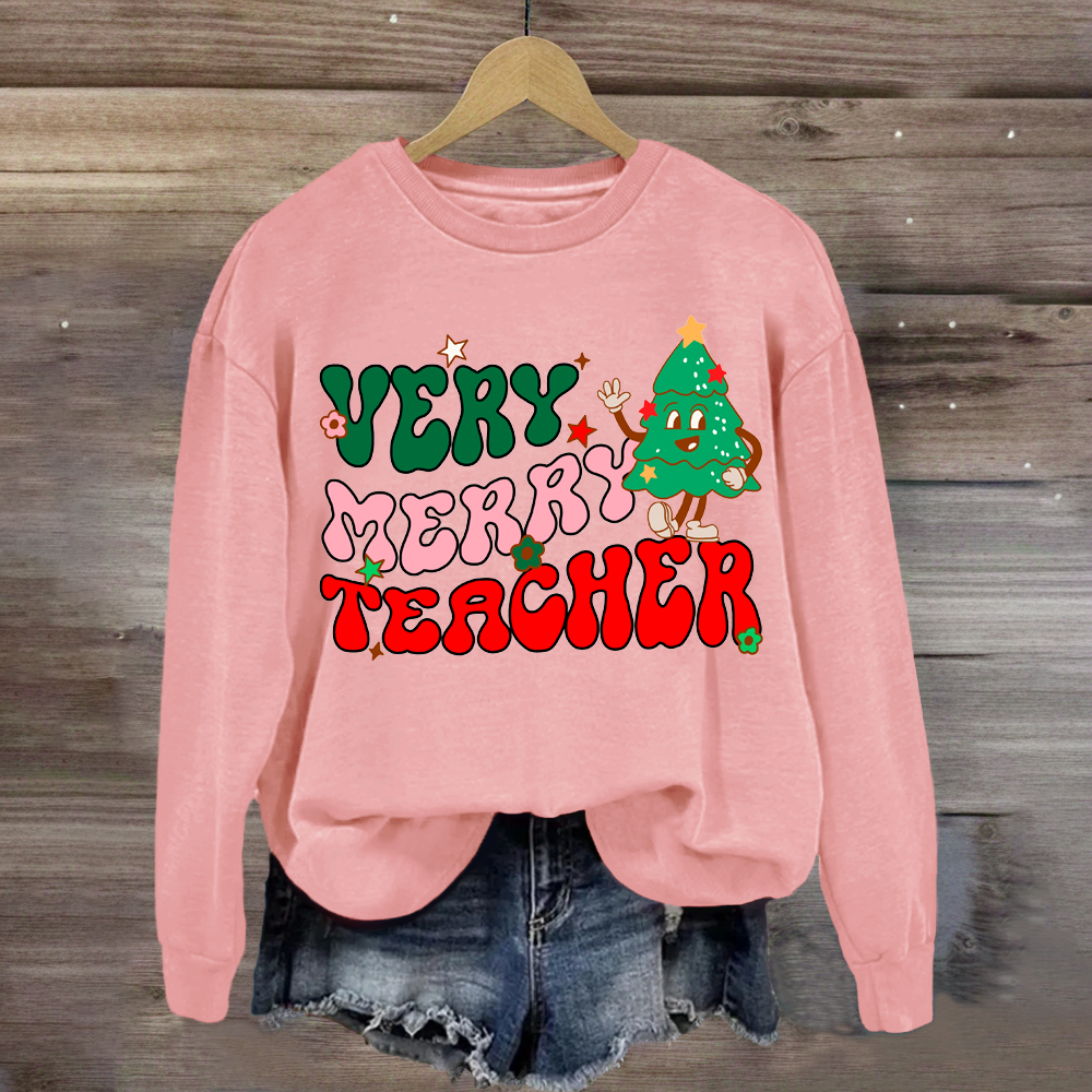 Very Merry Christmas Teacher Sweatshirt