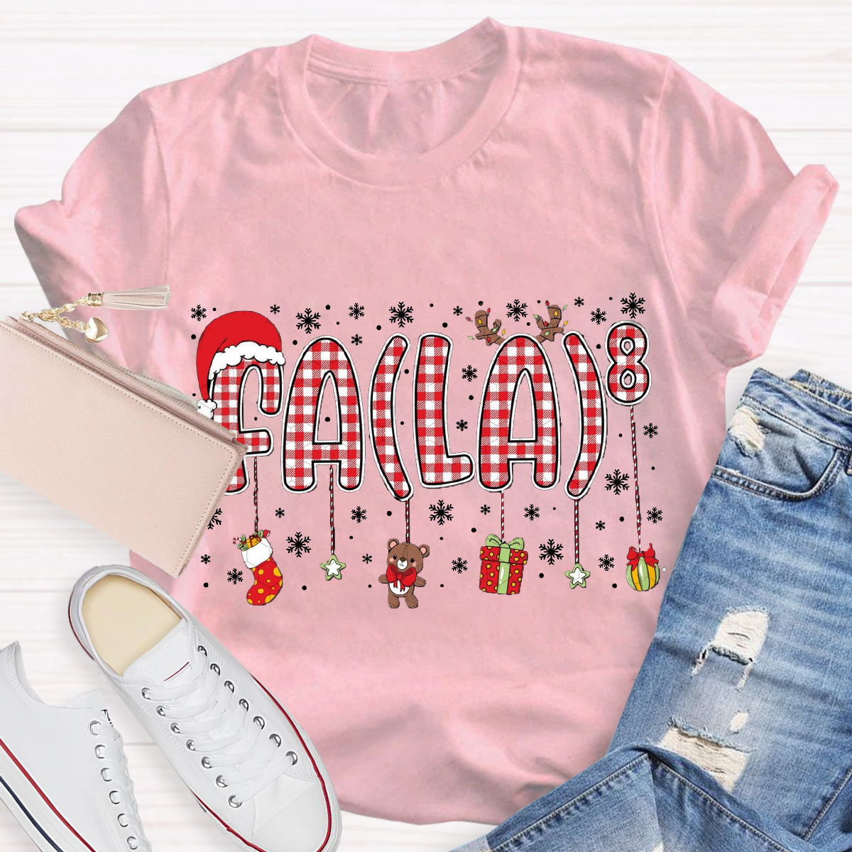 Fala Fun Numbers Christmas Teacher T-Shirt