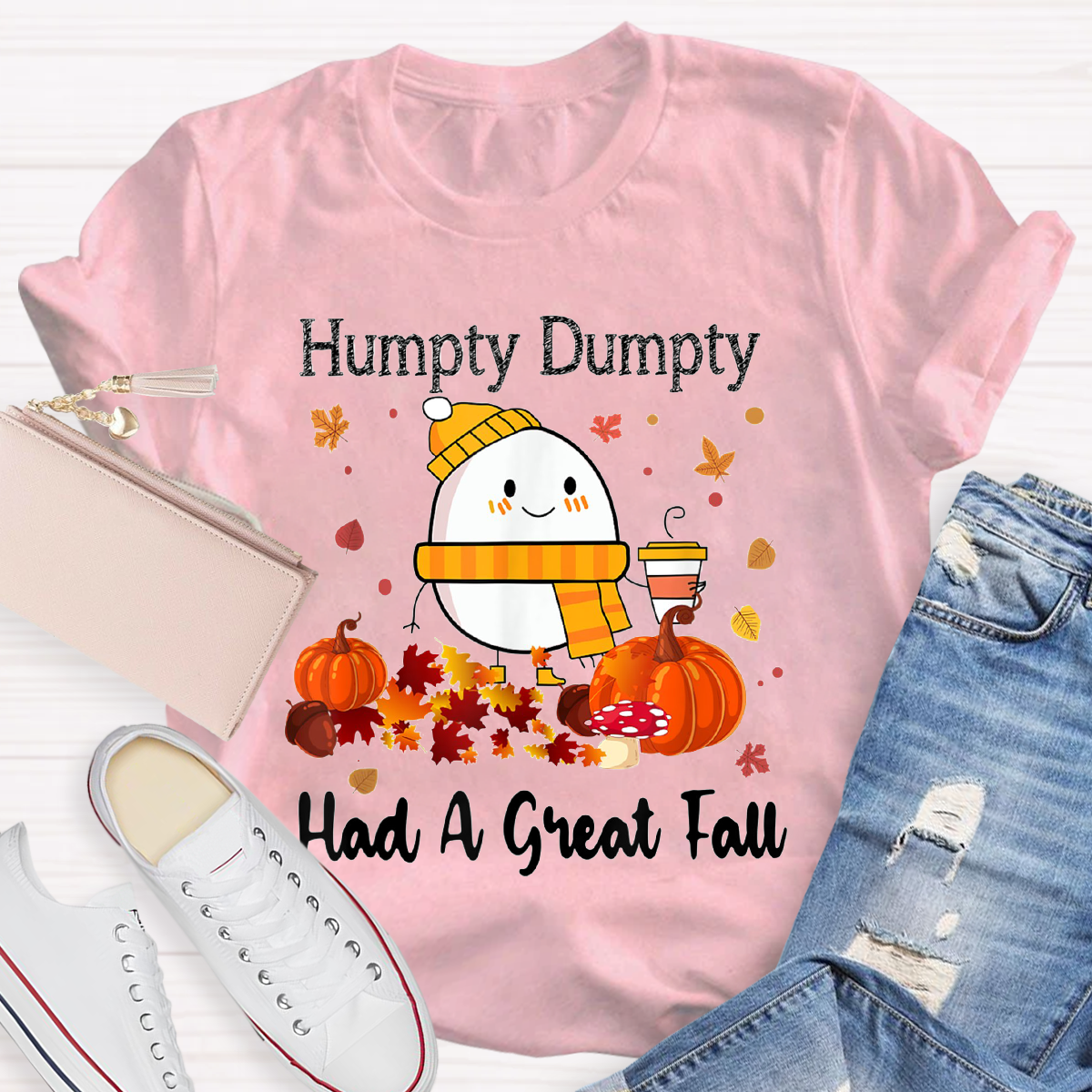 Humpty Happy Autumn Happy Fall Pumpkin T-Shirt