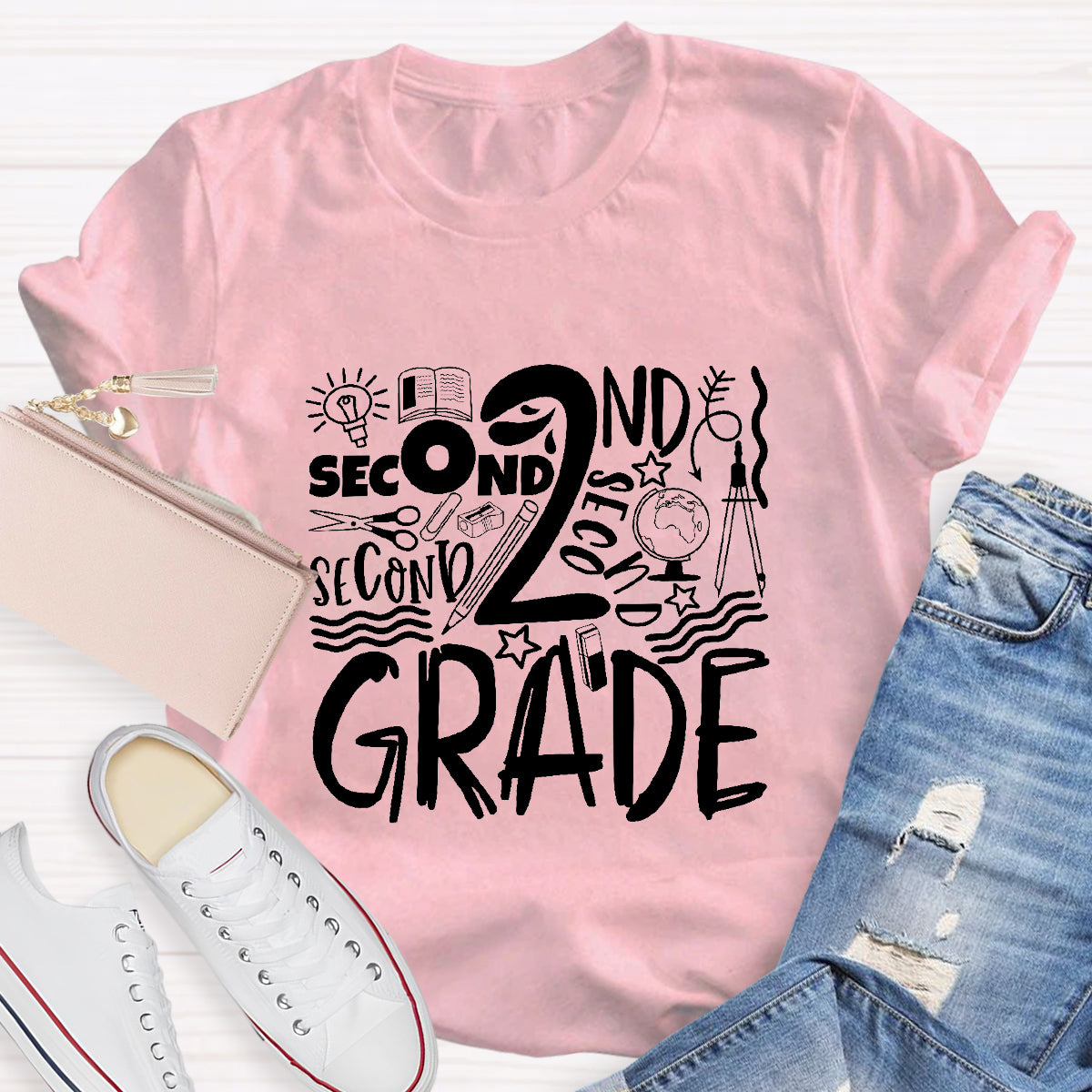 Personalized Grade Second Teacher T-Shirt
