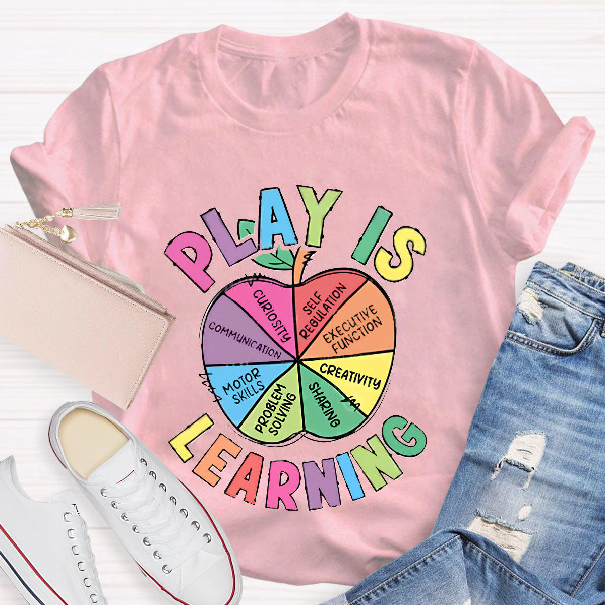 Play Is Learning Apple Teacher T-Shirt