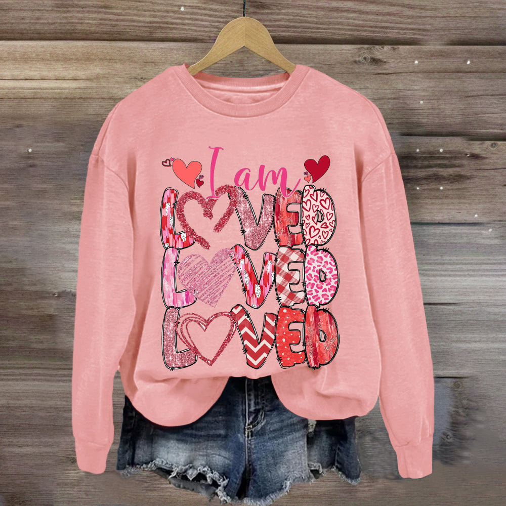 I am Loved Pink Heart Sweatshirt