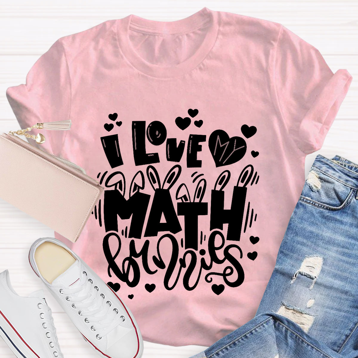 I Love My Math Bunnies Funny Math Teacher T-Shirt