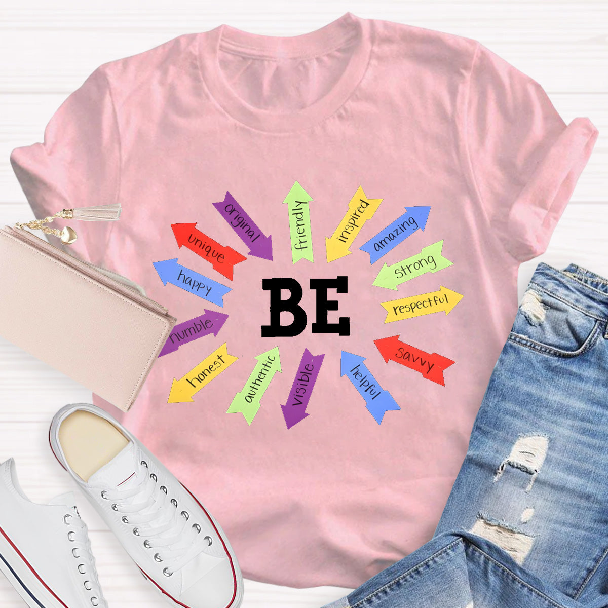 Be Strong Respectful Savvy Helpful Visible Honest Humble Happy Teacher T-Shirt