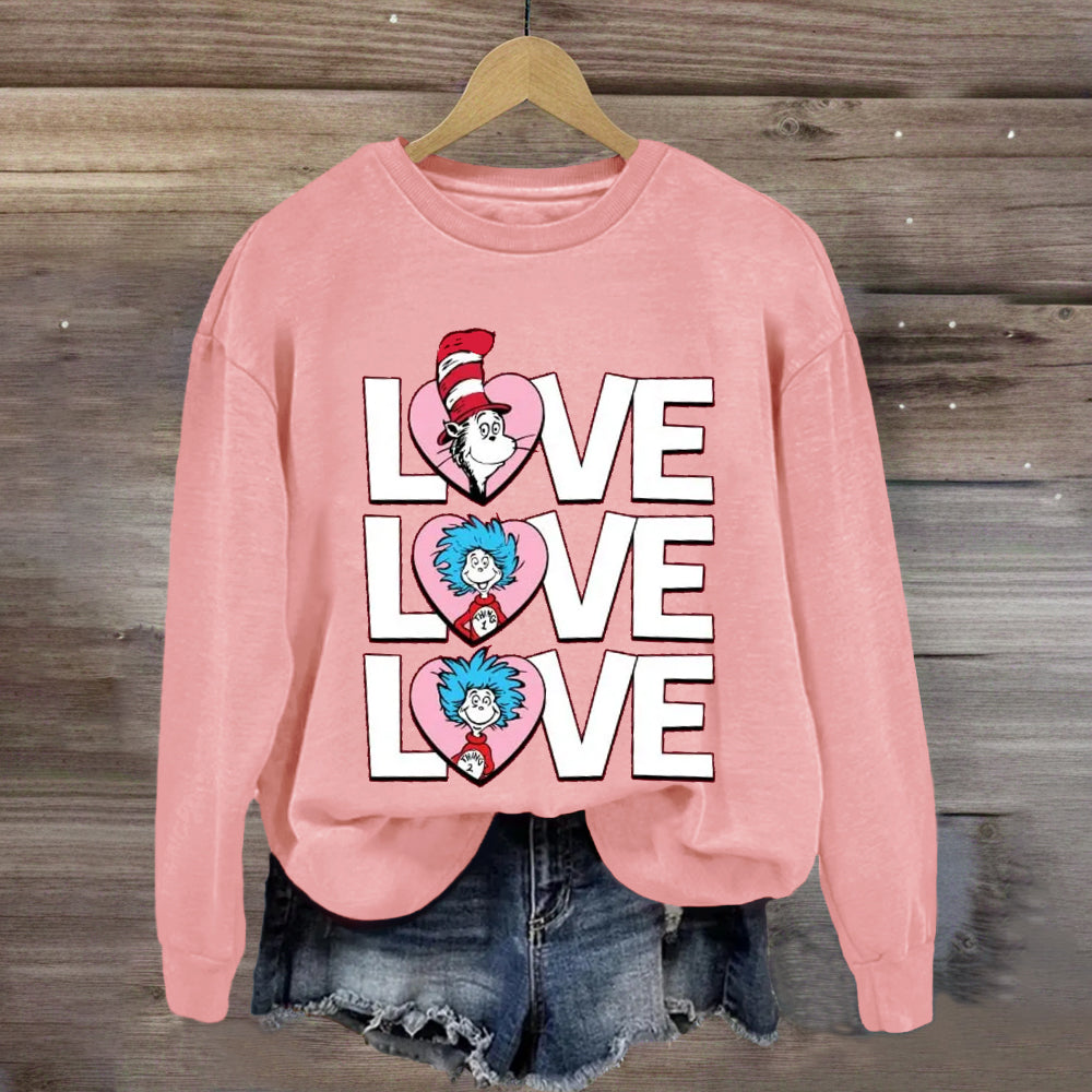 Valentine's Day With Pink Heart Sweatshirt