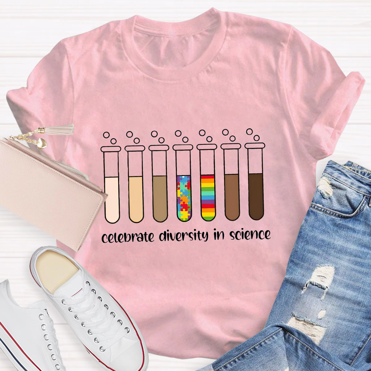 Celebrate Diversity In Science Teacher T-Shirt