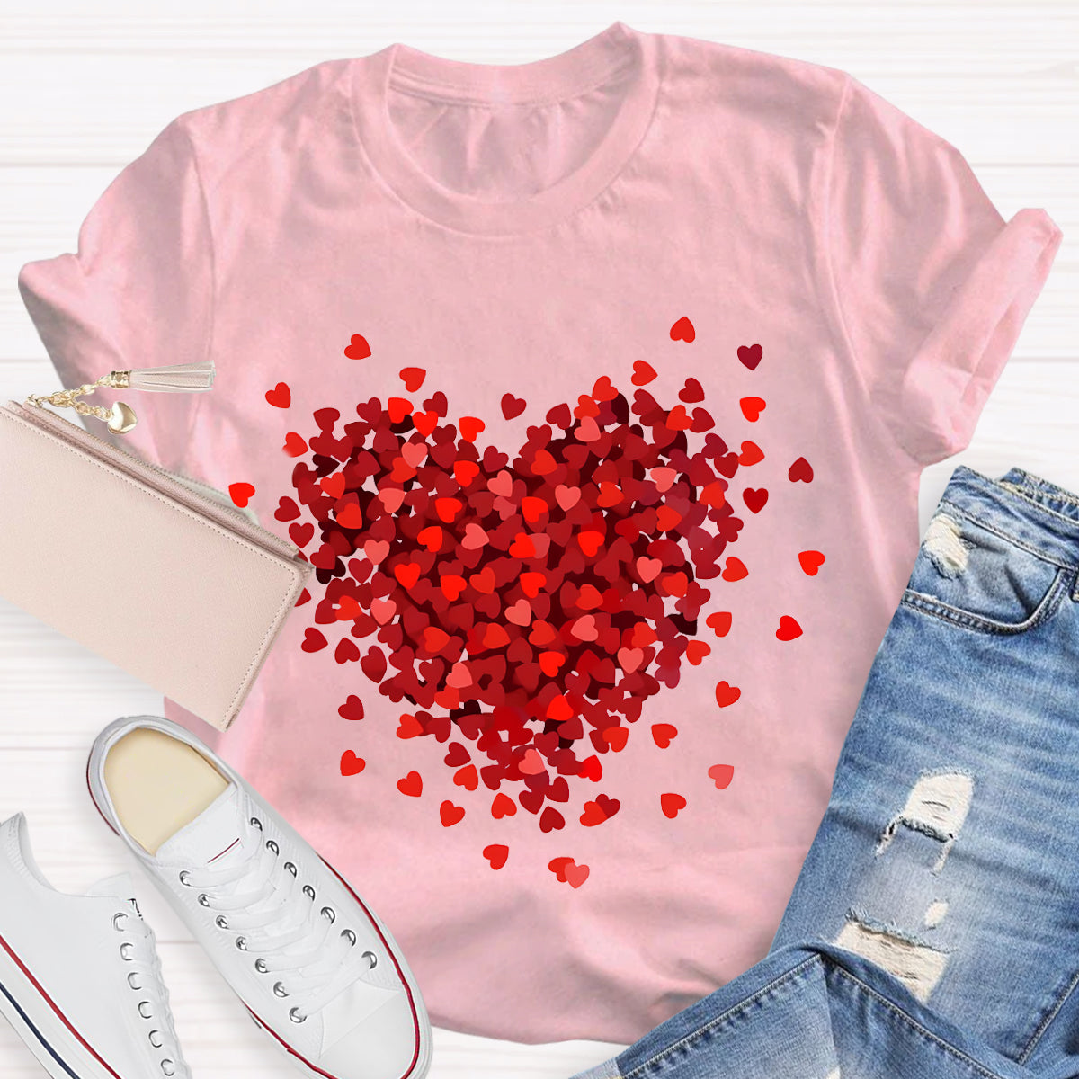 Let Love Fill Your Heart Teacher T-Shirt