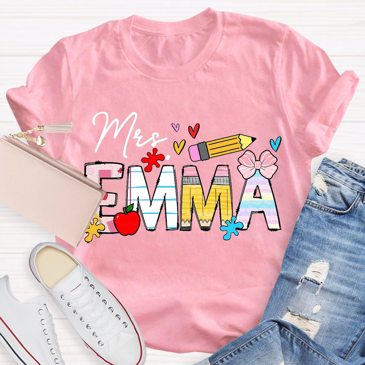 Personalized Your Name Teacher T-Shirt