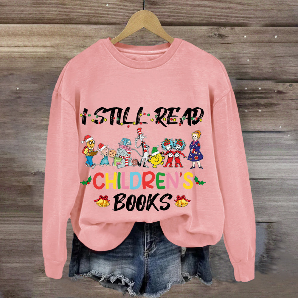 I Still Read Children Books Christmas Light  Sweatshirt