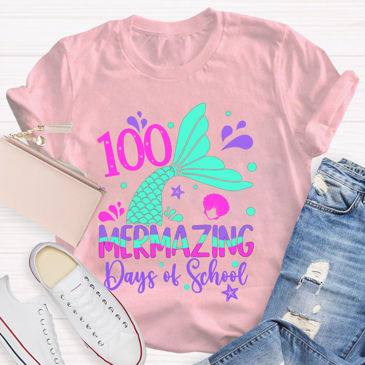 100 Mermazing Days Of School T-Shirt