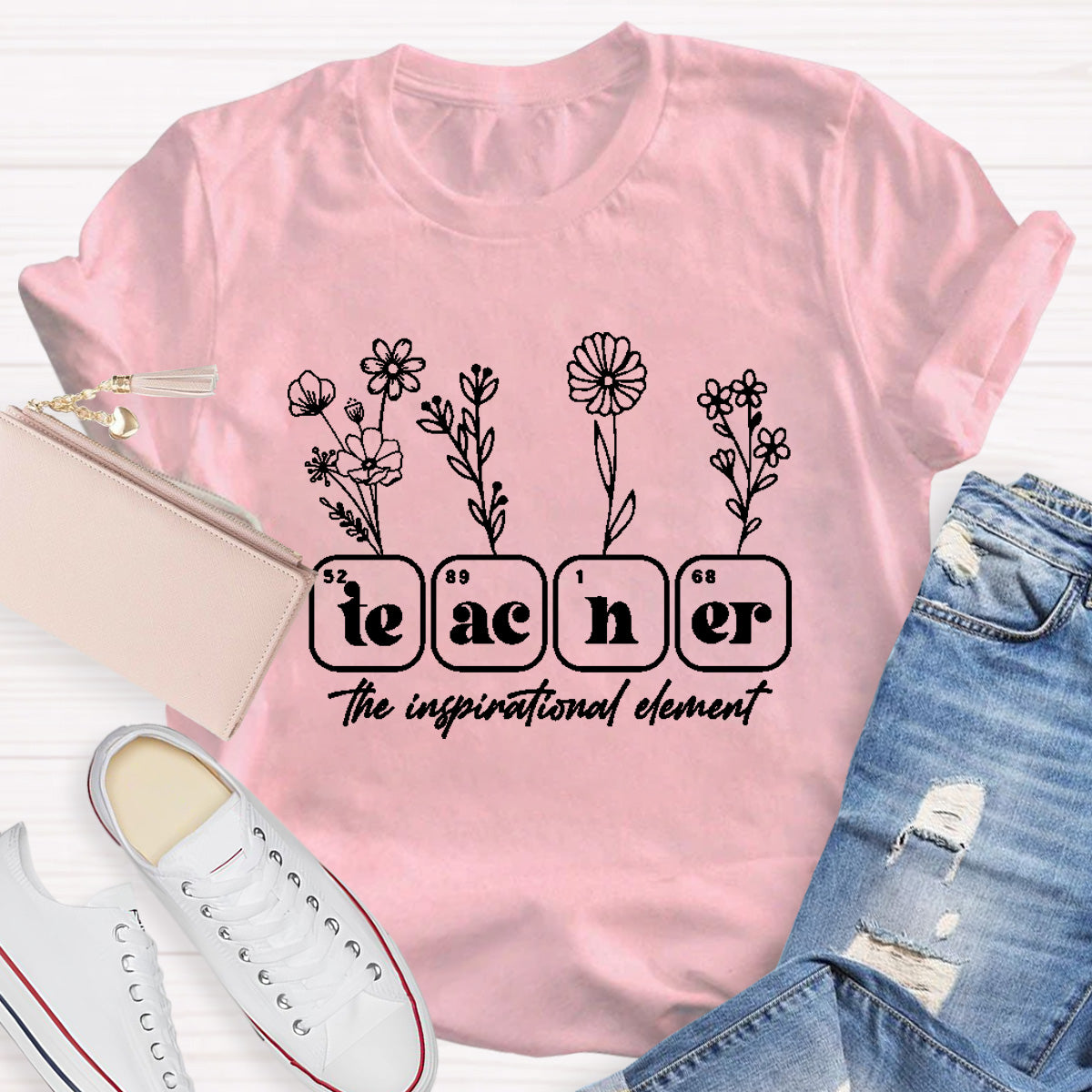 The Inspirational Element Teacher Flowers T-Shirt