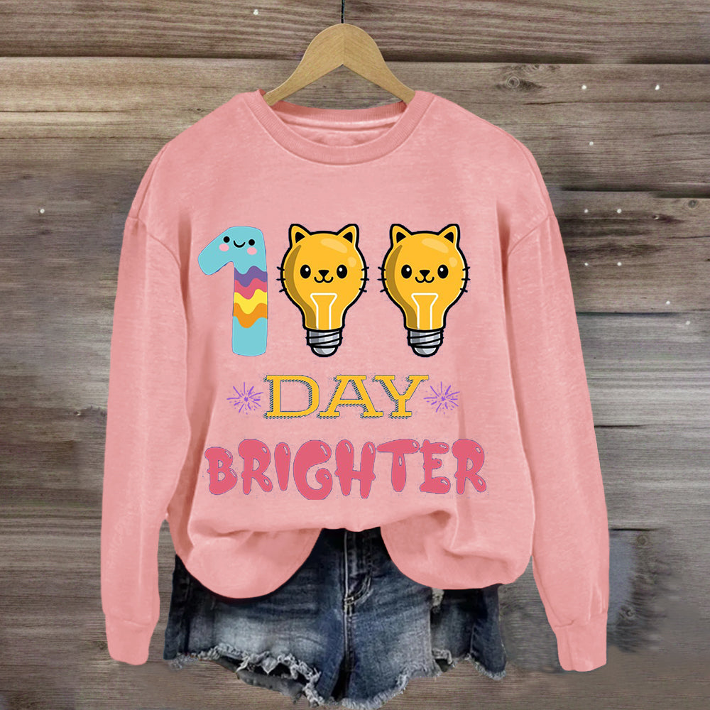 100 Days Brighter Cute Cat Sweatshirt