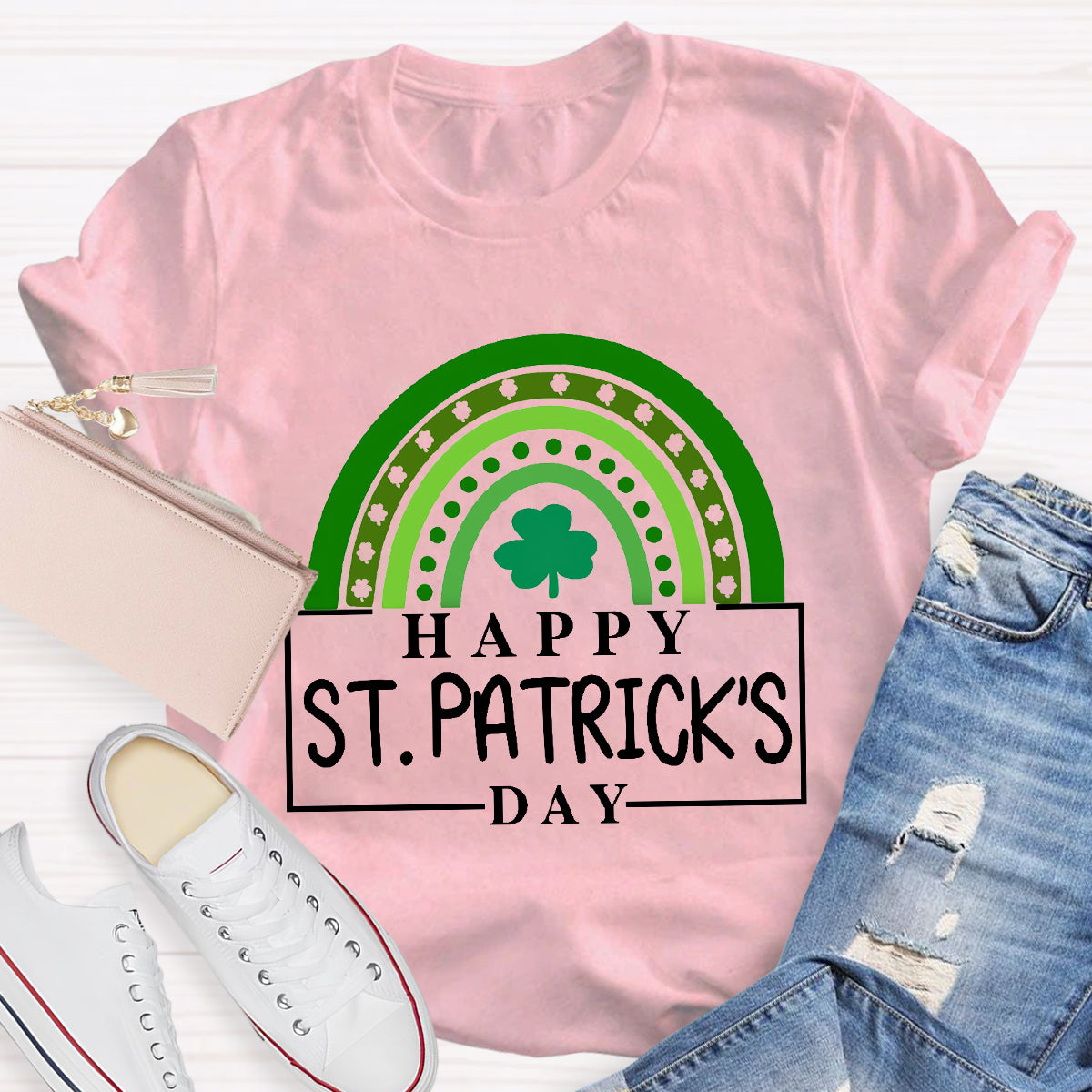 Happy St. Patrick's Day Green Rainbow T-Shirt