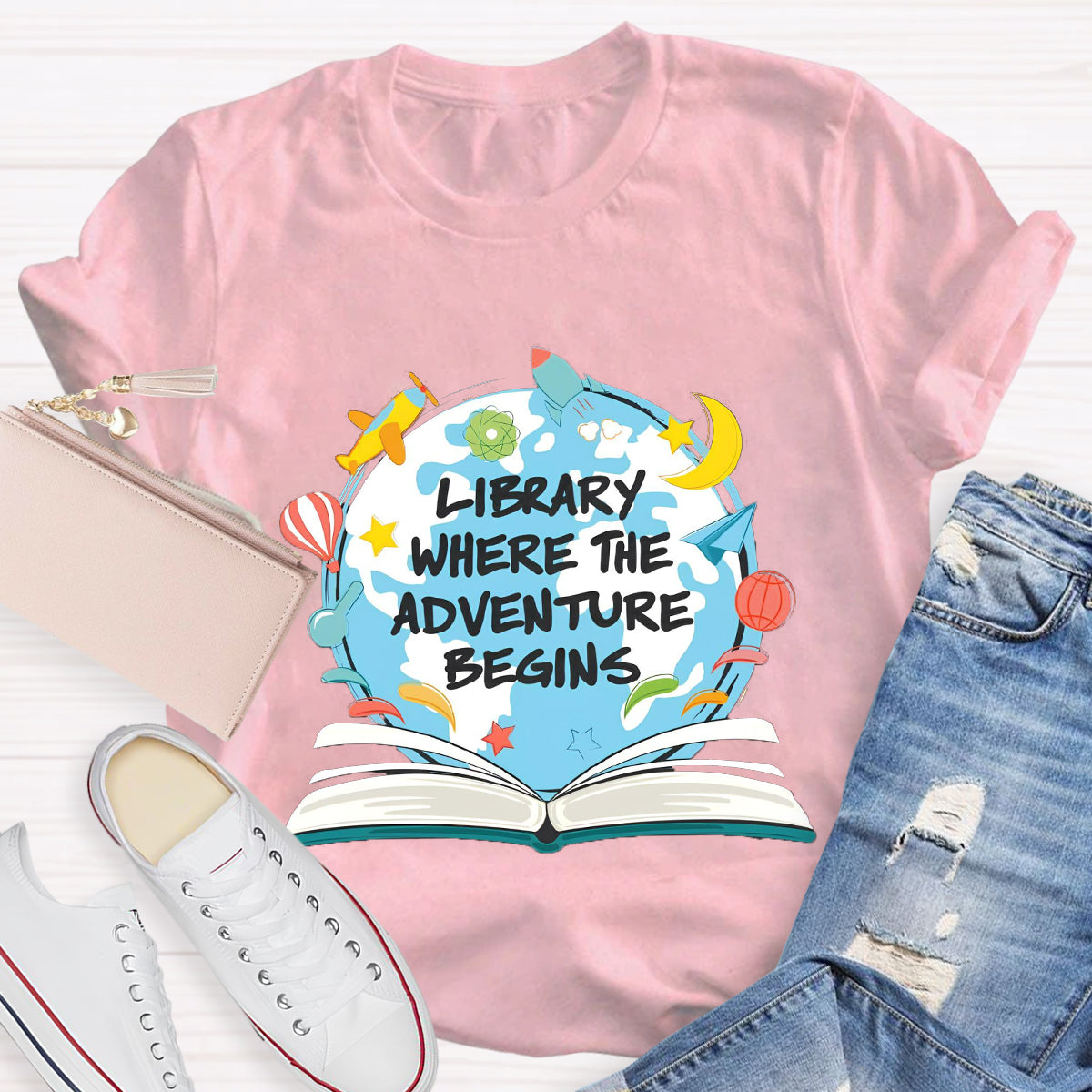 Library Where The Adventure Begins T-Shirt