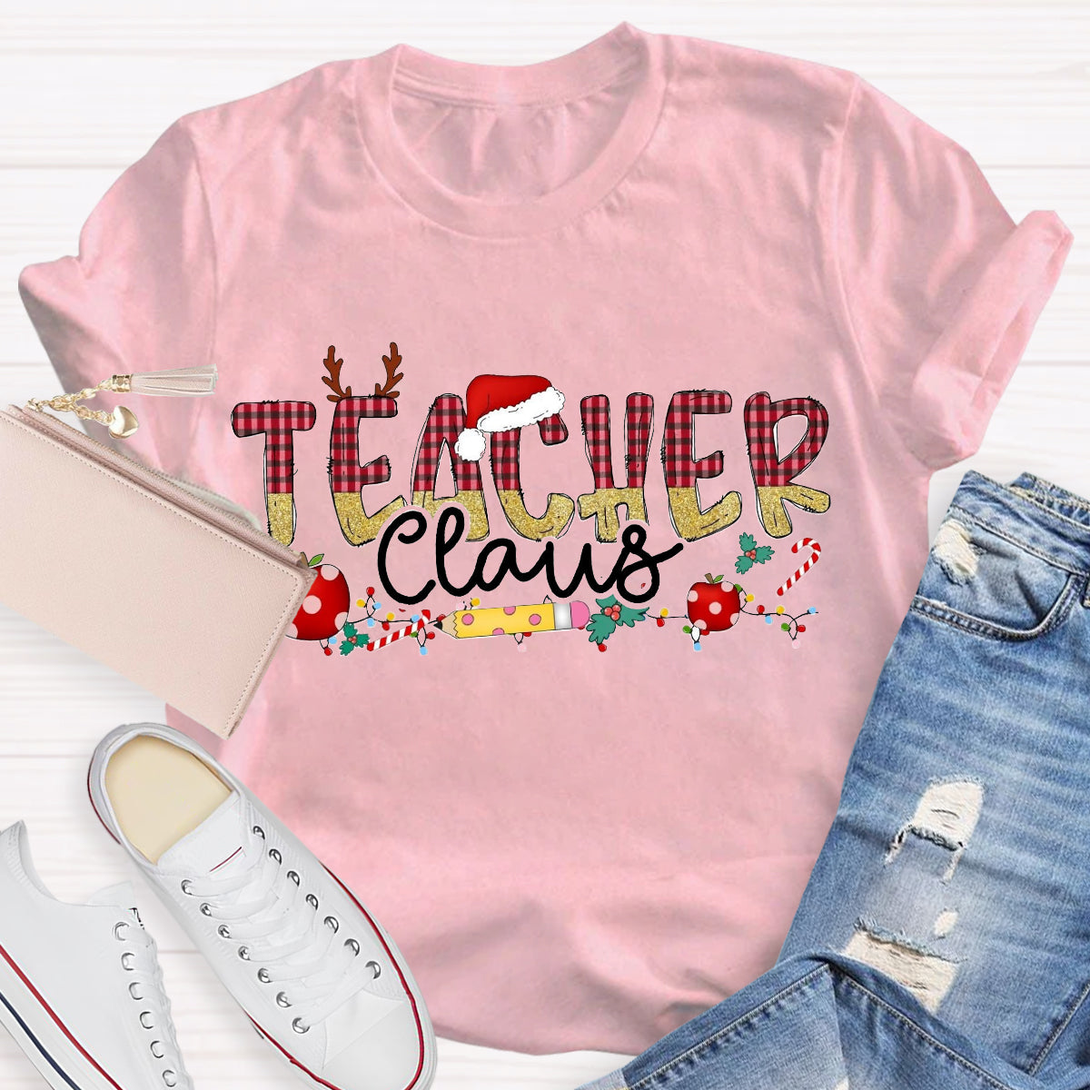 Teacher Claus Santa Hat T-Shirt