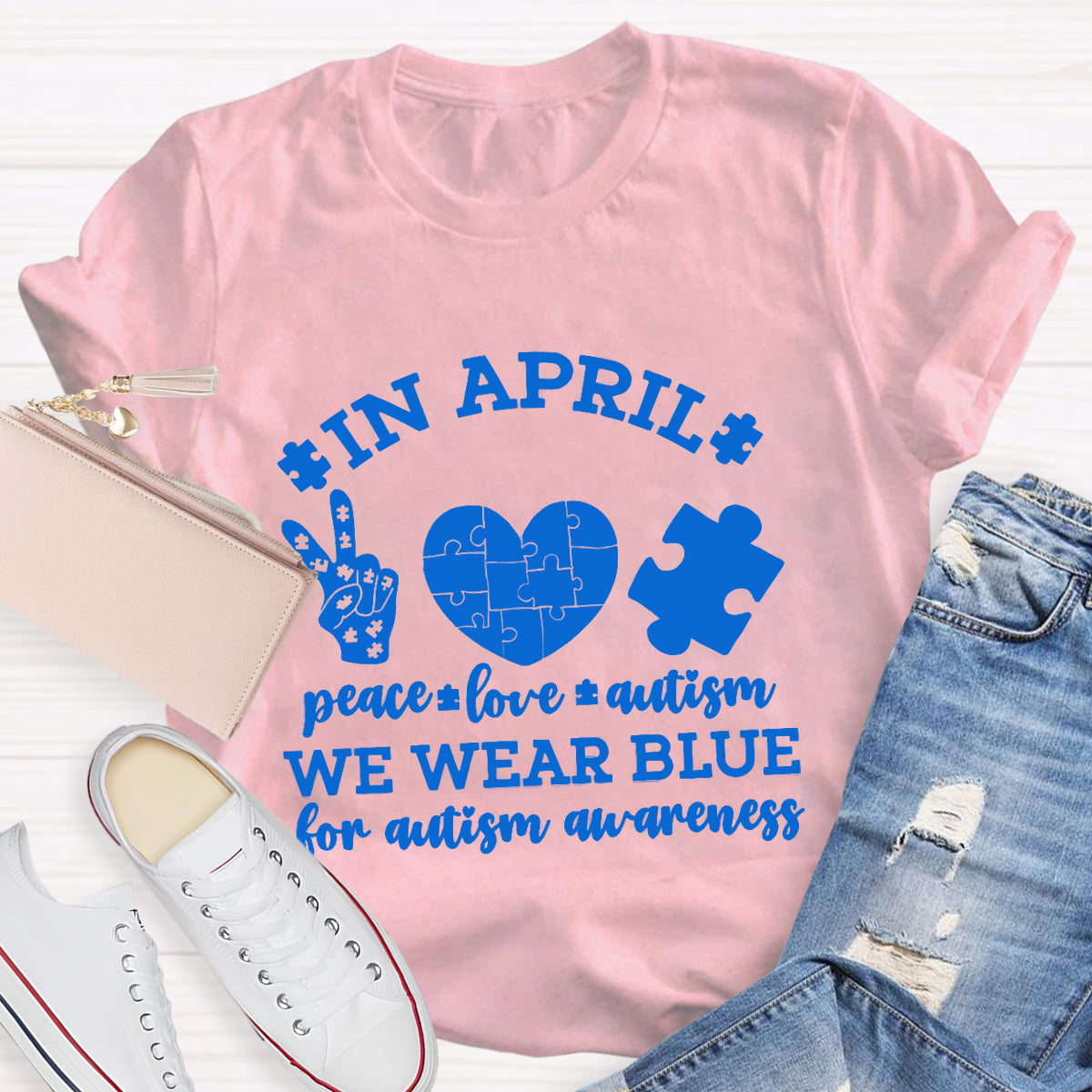 We Wear Blue For Autism Awareness T-Shirt