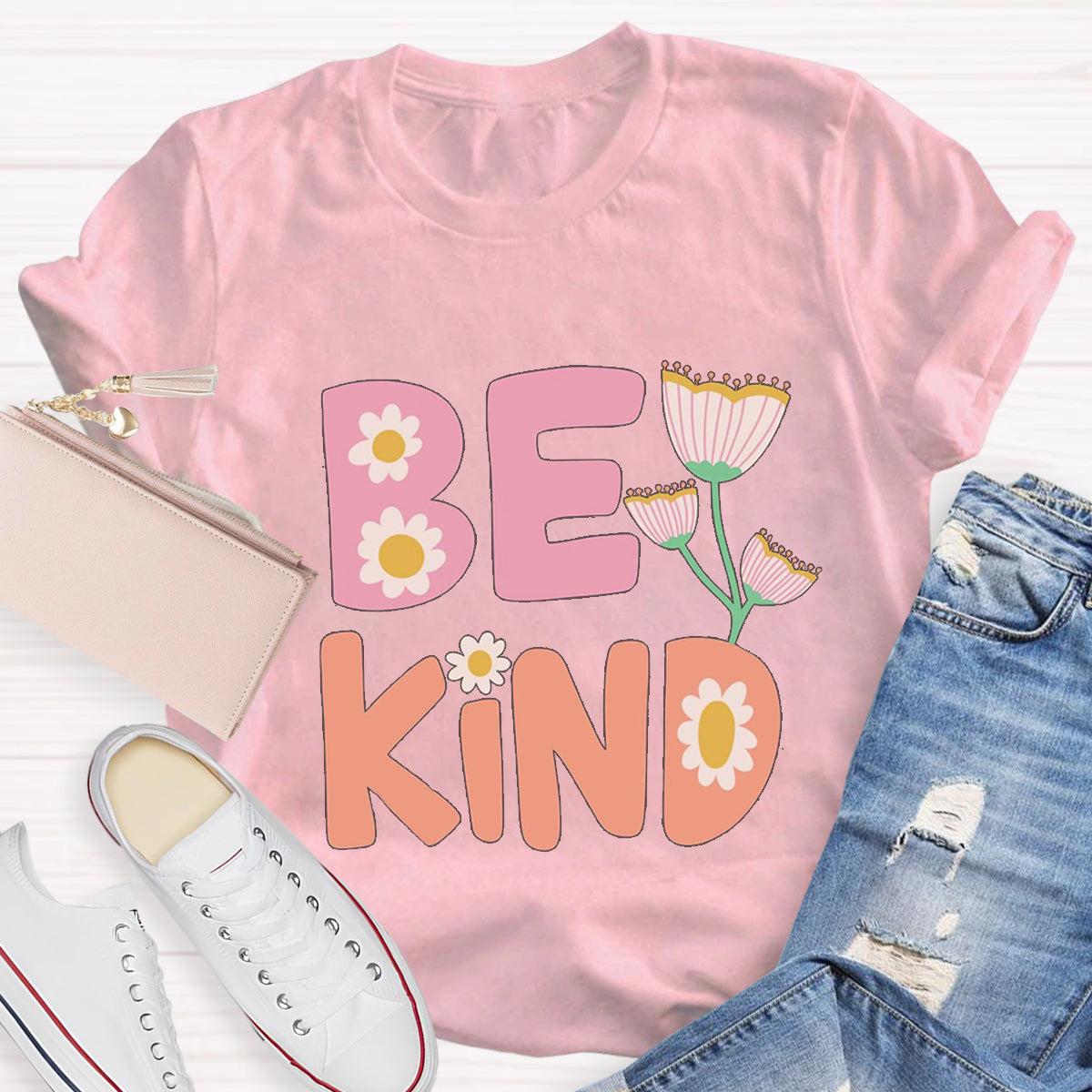 Be Kind Flower Teacher T-Shirt