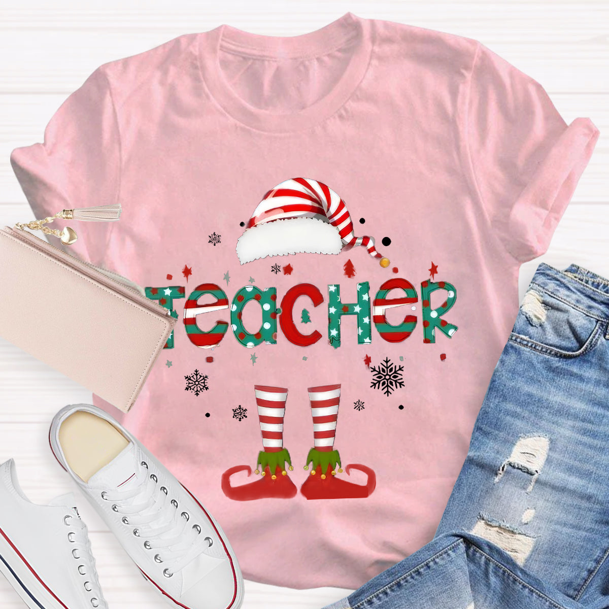 Christmas Teacher Elf T-Shirt