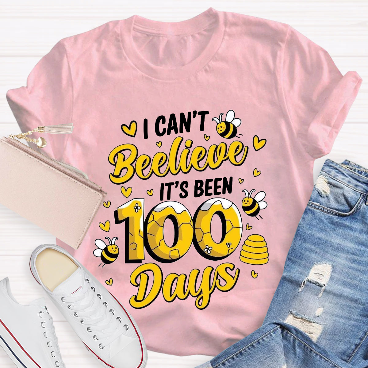 I Can't Believe It's Been 100 Days Cute Bees T-Shirt