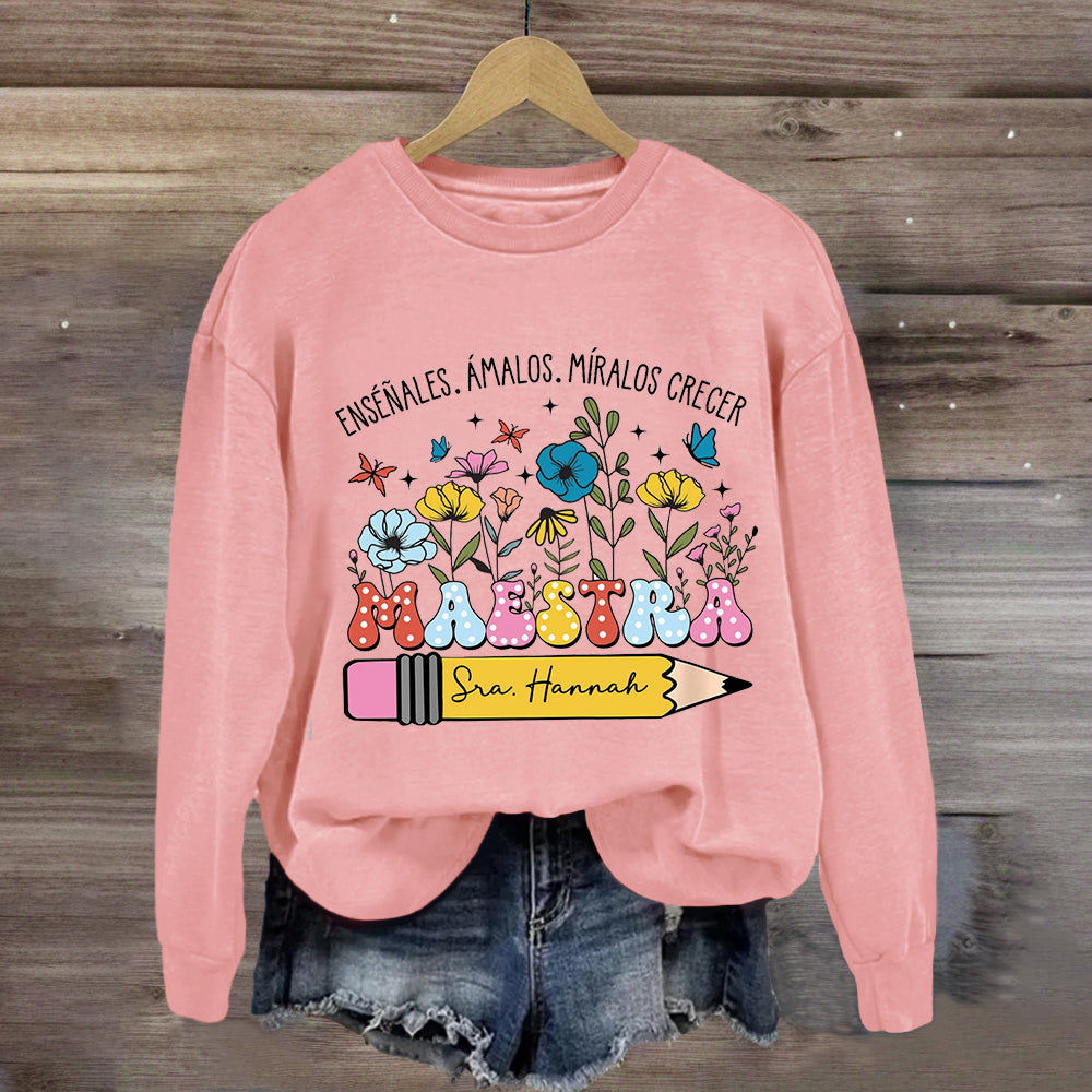 Personalized Maestra Penile Floral Sweatshirt