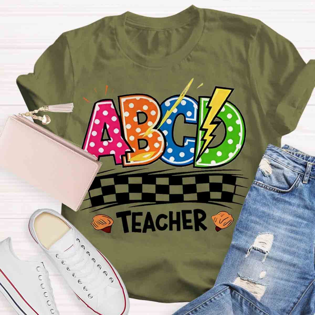 Teacher ABCD Polka dot design T-Shirt