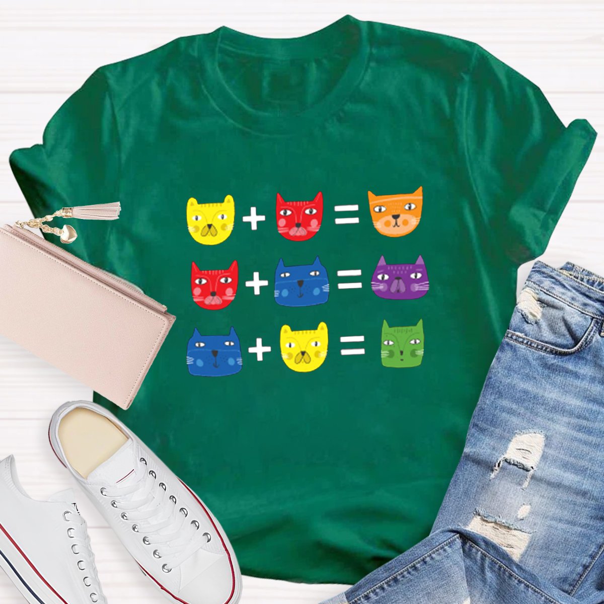 Cat Themed Art Teacher Artist Color Theory Teacher Shirt