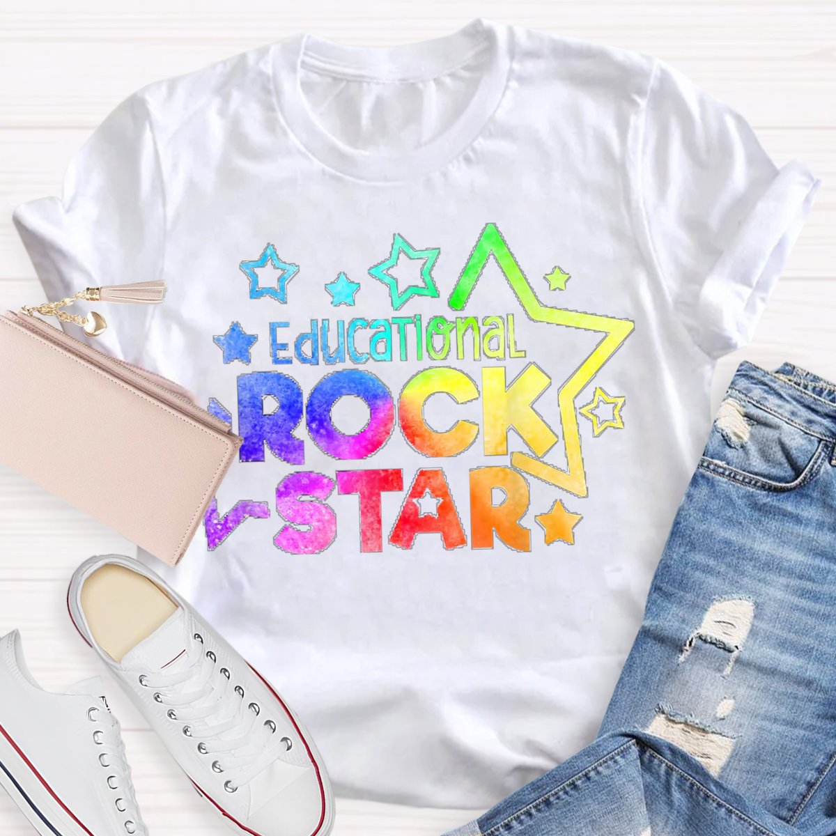 Teacher Educational Rockstar Love Teaching Inspire Student T-Shirt