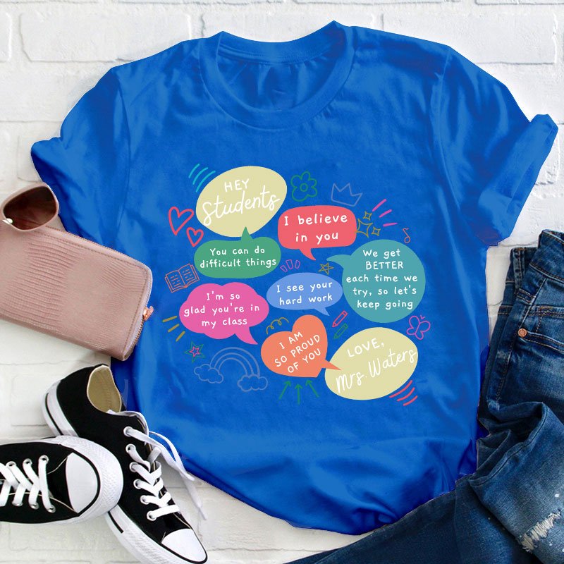 Personalized Positive Discourse Teacher T-Shirt