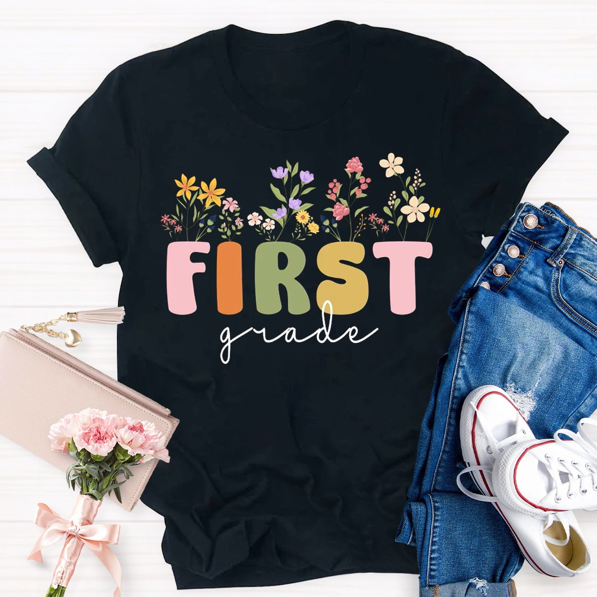 Personalized Grade Wild Flowers T-shirt