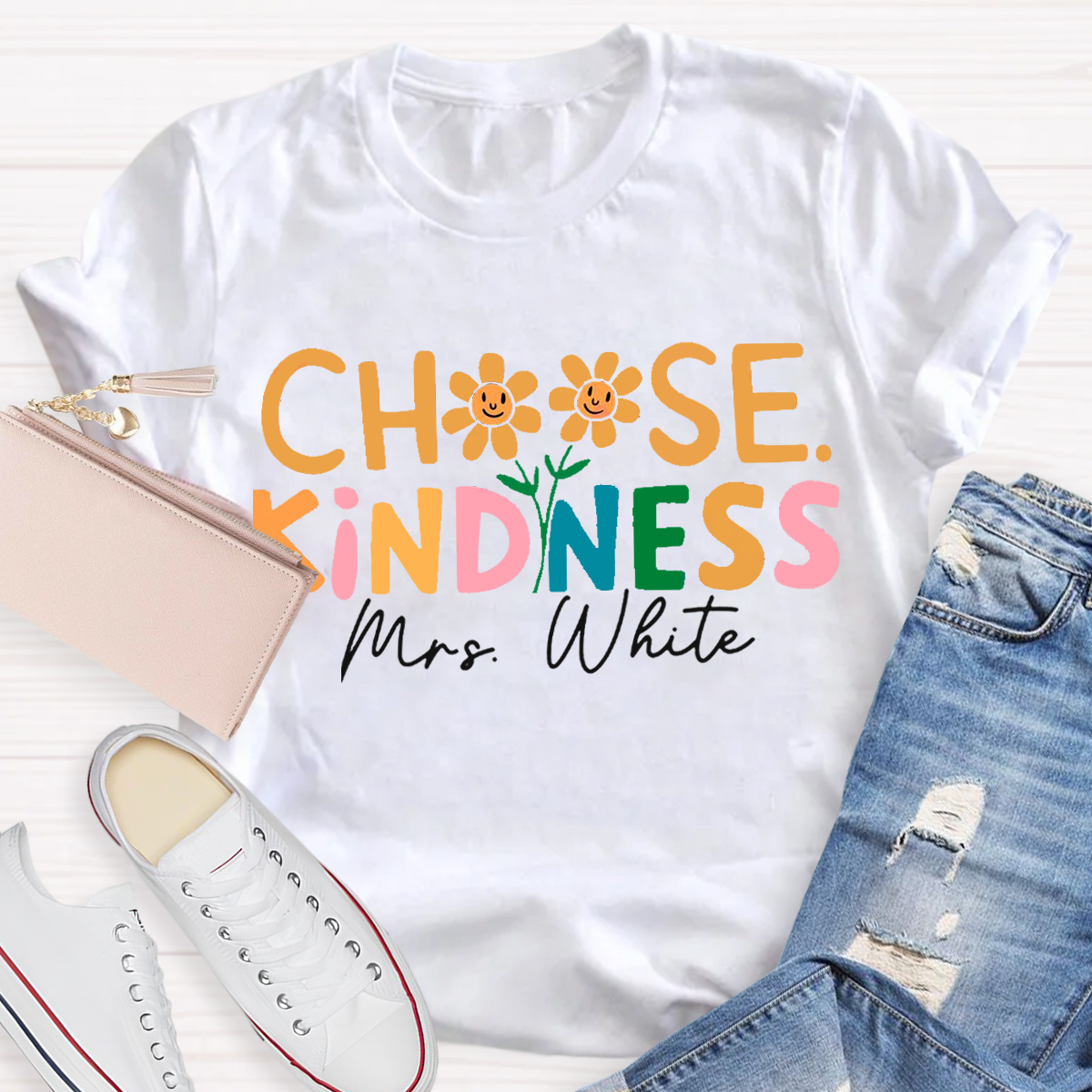 Personalized Your Name Teacher Choose Kindness T-Shirt