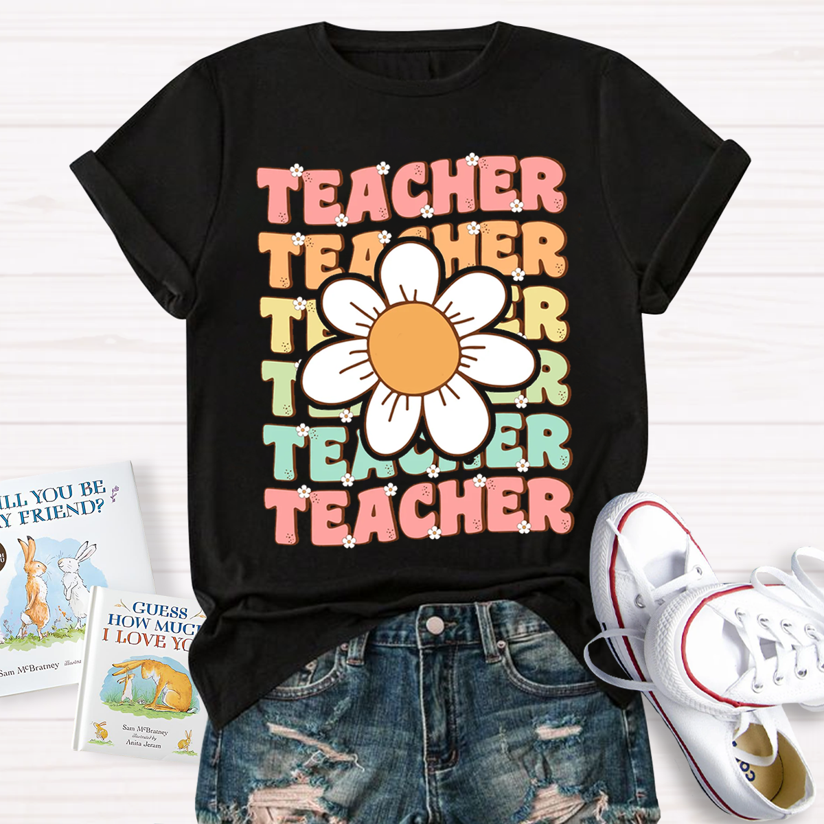 Retro Floral Teacher Shirt