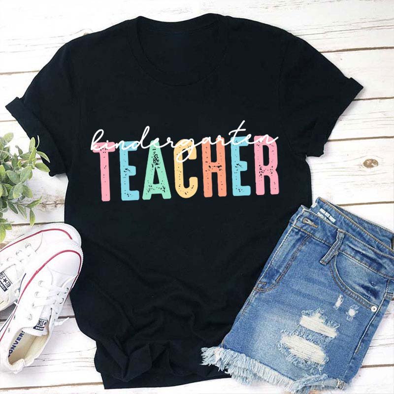 Personalized Colorful Grade Teacher T-Shirt