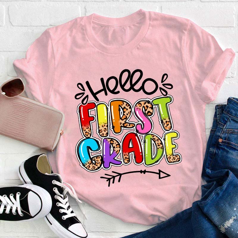 Personalized Grade Hello Teacher T-Shirt